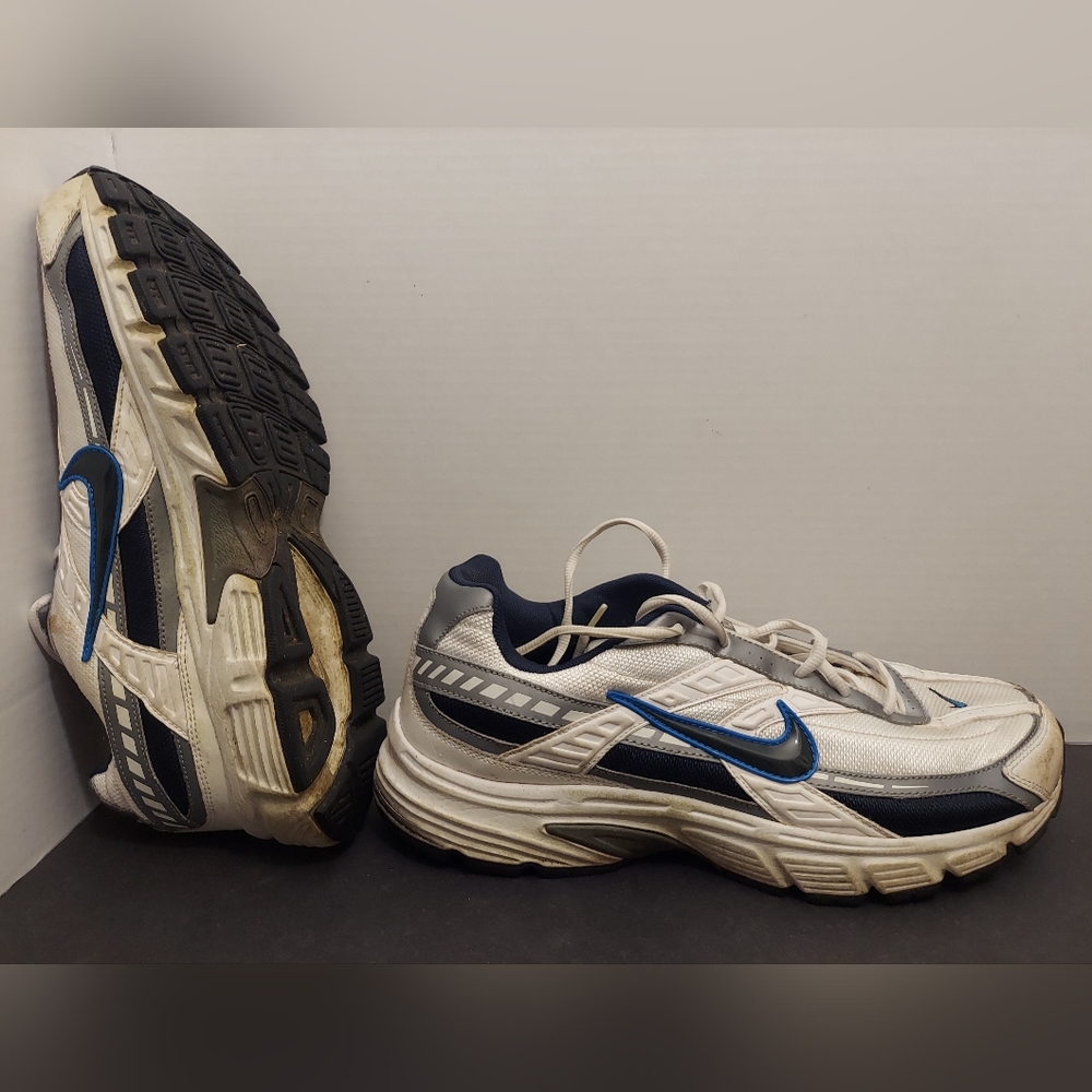 Nike Initiator 395662-101 White Blue Gray Running Dads shoes Sneakers size 12